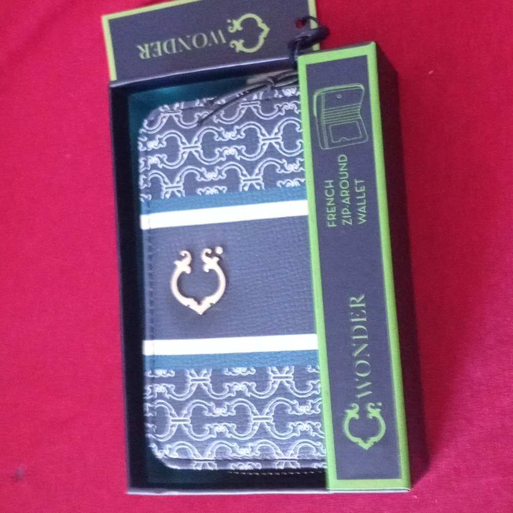 Brand New Wonder Wallet Navy Blue Design Blue strip White
